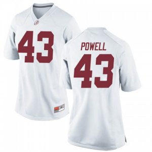 Women's Alabama Crimson Tide #43 Daniel Powell White Game NCAA College Football Jersey 2403YBTB8